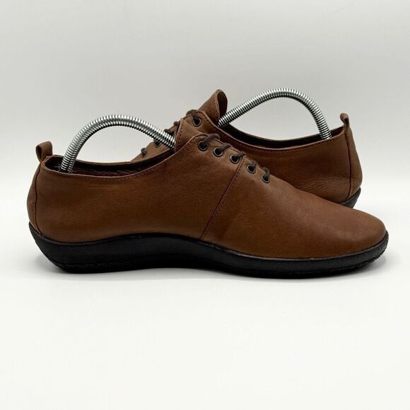 Sole Terra Lotus 2.0 Leather Lace Up Loafers in Dark Saddle Brown - Women’s US 8 - Picture 7 of 11